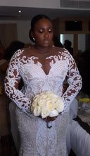 C2025-NLSPS - beaded long sleeve plus size wedding gown