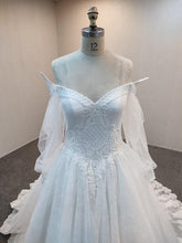 C2021-CMurphy Vestido de novia transparente de manga larga con hombros descubiertos 