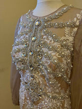 C2022-JD - Traje de baile con vestido de cóctel con manga ilusión transparente 