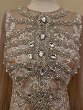 C2022-JD - Traje de baile con vestido de cóctel con manga ilusión transparente 