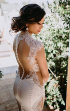 C2022-SS911 - sheer cap sleeve sexy lace wedding gown