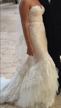C2022-SL661 robe de mariée en dentelle de style vintage ajustée et évasée sans bretelles