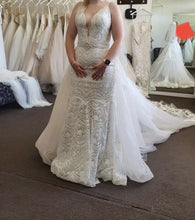 C2023-SSV610 sexy vestido de novia de encaje con cuello en V y tirantes finos