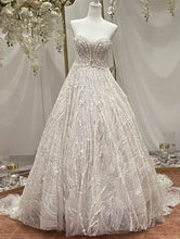C2023-SAL312 - vestido de novia evasé sin tirantes con pedrería
