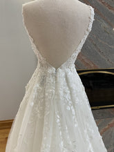 C2023-SAF22b - sleeveless v-neck beaded lace a-line wedding gown