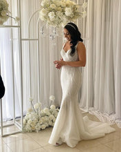 C2022-BB488 Robe de mariée dos nu perlée 