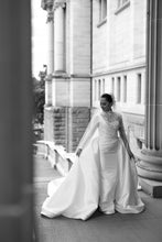 C2023-LS619 - Illusion neckline long sleeve ball gown wedding dress
