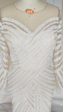 C2021-Jumoke - Elegant long sleeve illusion neck line wedding gown
