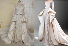 C2021-Jumoke - Elegant long sleeve illusion neck line wedding gown