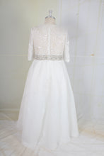 C2022-Munro - short sleeve plus size v-neck wedding ball gown