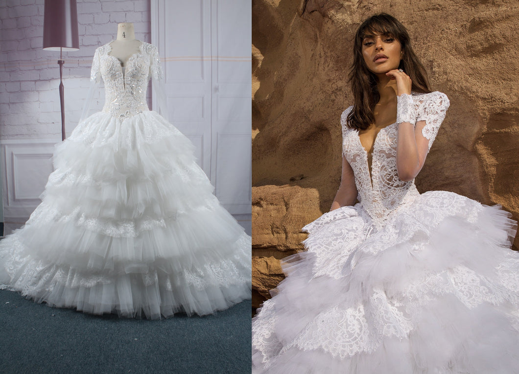 Style C2018-PC-ys - Inspired replica of long sleeve traditional wedding gown
