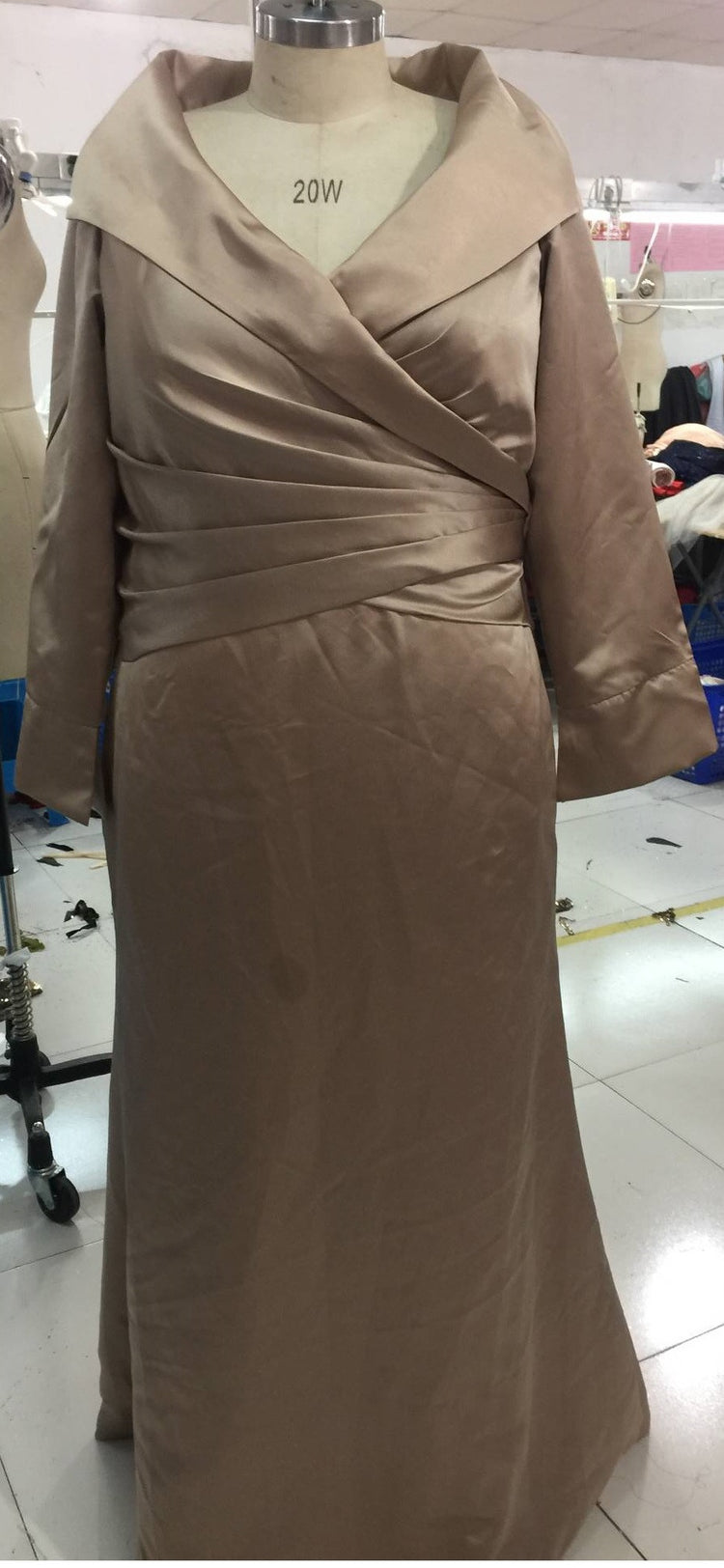 Vestidos de noche dorados de talla grande para madre de la novia 