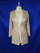 Gold sequin beaded long sleeve pant suit