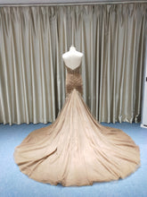Style LW97308 - Chocolate Colored Fit-n-Flare wedding evening gowns