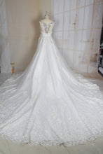 C2021-Perrline - Vestido de novia sin mangas con pedrería y cristal de swarovski y cola desmontable