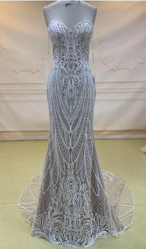 VNDM338 - Strapless nude and ivory wedding dresses from Darius Cordell