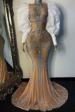 C2022-NW69 Robe de soirée formelle surdimensionnée à manches longues avec bling 