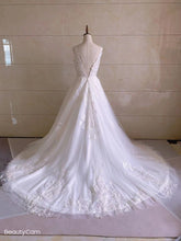 Vestido de novia sin mangas con cuello en V y talla grande 