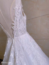 Vestido de novia sin mangas con cuello en V y talla grande 