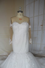 Estilo C2021-Shermaine - Vestido de novia de talla grande con cuello y mangas transparentes